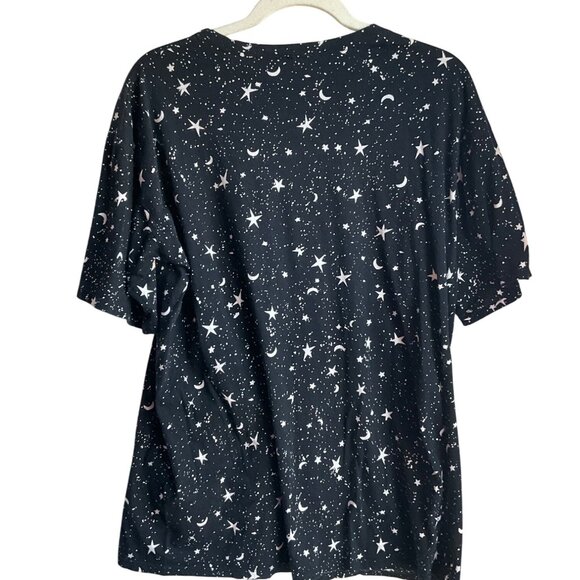 Motel Small T-Shirt All Over Print Black Moon Stars Oversized Goth Grunge Fairy - Picture 3 of 11